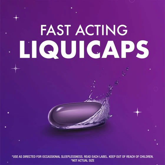 Vicks ZzzQuil Sleep Aid Liquicaps, Diphenhydramine Hcl, Over-the-Counter Medicine, 12 Count